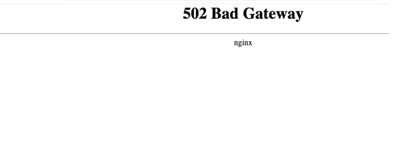502 Bad Gateway